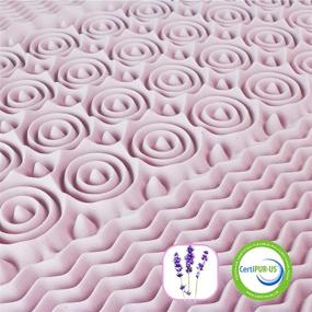 img 2 attached to Queen Mattress Topper with 5-Zone Lavender Memory Foam, Pressure Relief Bed Topper 3 Inch - Washable Bamboo Cover Included