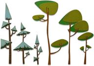 🌳 ножи sizzix thinlits 665217 funky trees от tim holtz, 6 штук, многоцветные: креативный режущий инструмент для ярких дизайнов деревьев. логотип