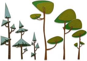 img 3 attached to 🌳 Ножи Sizzix Thinlits 665217 Funky Trees от Tim Holtz, 6 штук, Многоцветные: креативный режущий инструмент для ярких дизайнов деревьев.