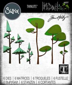 img 1 attached to 🌳 Ножи Sizzix Thinlits 665217 Funky Trees от Tim Holtz, 6 штук, Многоцветные: креативный режущий инструмент для ярких дизайнов деревьев.