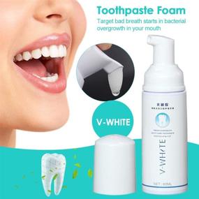 img 3 attached to 🦷 V-White Foam Toothpaste - Deep Cleaning Teeth Whitening Liquid Mouthwash Water (60ml)