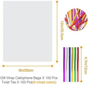 img 3 attached to LEOSINDA 100Pcs Cellophane Cookie Packaging