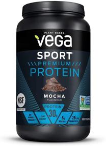 img 4 attached to 🌱 Веганский премиум протеиновый порошок Vega Sport Mocha: 30 г растительного протеина, ВСАА, низкое содержание углеводов, кето, без молока, без глютена, без ГМО, 1.8 фунтов