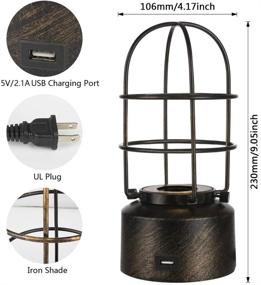 img 2 attached to 🔌 FAGUANGAO USB Vintage Desk Lamp: Small Industrial Light with Touch Control, Dimmable Table Lamp - Perfect Bedside Steampunk Edison Lamp for Bedroom or Living Room (E26 Edison Base Decoration, Bulb Not Included)