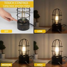 img 3 attached to 🔌 FAGUANGAO USB Vintage Desk Lamp: Small Industrial Light with Touch Control, Dimmable Table Lamp - Perfect Bedside Steampunk Edison Lamp for Bedroom or Living Room (E26 Edison Base Decoration, Bulb Not Included)