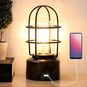 img 4 attached to 🔌 FAGUANGAO USB Vintage Desk Lamp: Small Industrial Light with Touch Control, Dimmable Table Lamp - Perfect Bedside Steampunk Edison Lamp for Bedroom or Living Room (E26 Edison Base Decoration, Bulb Not Included)