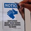 employees must wash hands decals logo