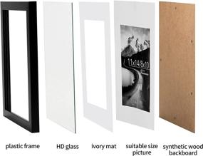 img 3 attached to 📸 Framenow 11x14 Picture Frames Set of 3 - Real High Definition Glass, Display Pictures 8x10 with Ivory Mat or 11x14 Without Mat - Wall and Tabletop Mounting Photo Frame, Black (11x14'', 8x10'')