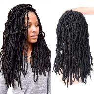 🔥 волосы mtmei faux locs крючком волосы 6 пакетов - расширения богини locs dredloks | длина 18" | 21 прядь | мягкие локоны из волос крючком | кудрявые ложные локоны заплетания волос | #1b черный логотип