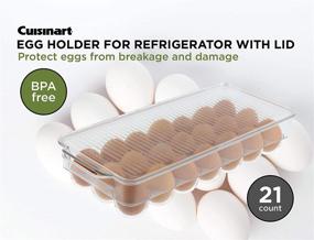 img 3 attached to 🥚 Cuisinart Egg Holder: Space-Saving Refrigerator Organizer for 21 Eggs - Clear, Stackable, BPA-Free - With Lid and Handle - 14.5 x 6.25 x 3 Inches