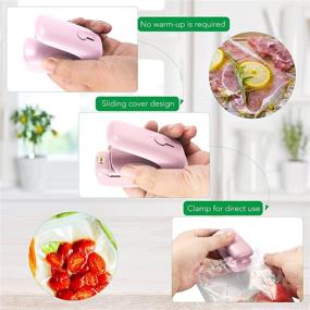 img 1 attached to 👜 DuJaSho Mini Bag Sealer & Cutter: Portable Heat Sealer for Vacuum Sealer Bags - Chip, Snack, Cereal & Plastic Food Bags - Pink