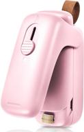 👜 dujasho mini bag sealer & cutter: portable heat sealer for vacuum sealer bags - chip, snack, cereal & plastic food bags - pink логотип