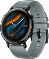 huawei watch gt 2 (42mm) - amoled display, 1 🕰️ week battery, gps, heart rate monitor, night black (international model, no warranty) logo