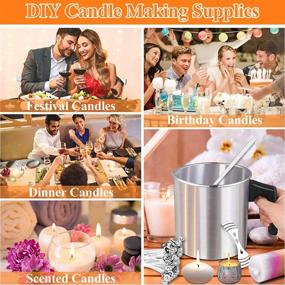 img 3 attached to 🕯️ Thrilez Candle Making Pouring Pot Kit - 103 Pieces: Wax, Wicks, Stickers, Holders & Spoon - Ideal for Beginners