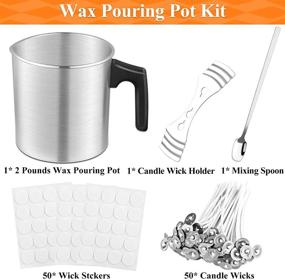 img 2 attached to 🕯️ Thrilez Candle Making Pouring Pot Kit - 103 Pieces: Wax, Wicks, Stickers, Holders & Spoon - Ideal for Beginners