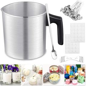 img 4 attached to 🕯️ Thrilez Candle Making Pouring Pot Kit - 103 Pieces: Wax, Wicks, Stickers, Holders & Spoon - Ideal for Beginners