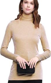 img 4 attached to WT2277 Womens Classic Fit Long Sleeve Turtleneck Sports & Fitness