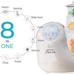 img 1 attached to 8-in-1 Baby Food Maker: Chopper, Grinder, Steamer, Blender - All-in-One Processor for Toddlers - Steam, Blend, 🍼 Chop, Disinfect, Clean - 20 Oz Tritan Stirring Cup - Touch Control Panel - Auto Shut-Off - 110V Only