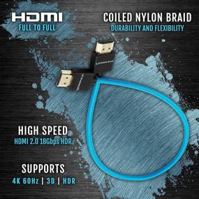 img 3 attached to KONDOR BLUE Full HDMI Braided Cable for On-Camera Film Monitors, 2.0 High Speed 4K 3D HDR, 3840 x 2160-60Hz, 18Gbps MetaData, 16-inch, Blue