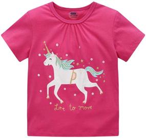 img 3 attached to 🦄 Enchant Your Little One: Toddler Crewneck Unicorn Outfits for Girls' Clothing