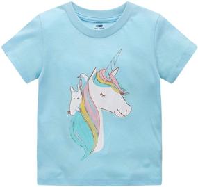 img 2 attached to 🦄 Enchant Your Little One: Toddler Crewneck Unicorn Outfits for Girls' Clothing