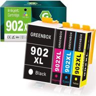 🖨️ greenbox compatible ink cartridges replacement for hp 902xl 902 xl - hp officejet pro 6978 6968 6958 6962 6960 6970 6979 6950 6951 6954 6975 printer (1 bk, 1 c, 1 m, 1 y) logo