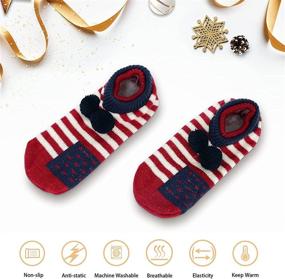 img 2 attached to 🧦 Non-Slip Fuzzy Winter Socks Christmas Grippers for Women - Slipper Socks with Athletic Warmth