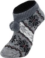 🧦 non-slip fuzzy winter socks christmas grippers for women - slipper socks with athletic warmth логотип