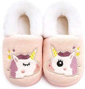 img 4 attached to Adorable Unicorn Slippers: Boys' Shoes and Slippers for Toddlers (Sizes 8.5-9.5)