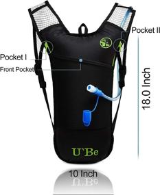 img 2 attached to 🚴 Stay Hydrated on the Go: U`Be Hydration Backpack Pack with 2l Water Bladder - Ideal Camelback for Kids, Men, and Women for Running, Hiking, and Cycling