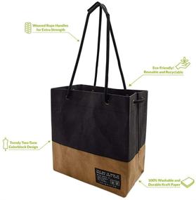 img 3 attached to Сумка Washable Kraft размером 13,5x7x13,5 дюйма - дизайнерская сумка для покупок в стиле "эко