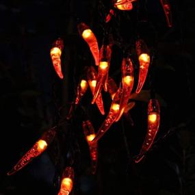 img 3 attached to 🌶️ Energize Your Space with Solar Chili String Lights: Vibrant Red Pepper Lights for Remarkable Home, Garden, Park, Patio Décor, Parties, Weddings, Xmas & Chinese New Year Celebrations!