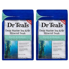 img 1 attached to 🛀 "Морская водоросль Dr Teal's Sea Kelp Sea Mineral Bath Soaking Solution - Очистка и Увлажнение - 2 упаковки по 3 фунта с удобной застежкой - Увлажнение кожи, снятие стресса и боли в мышцах: преимущества магниевых солей