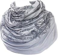 literati club pride and prejudice book scarf: an elegant gray accessory for any outfit! logo