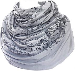 img 4 attached to Literati Club Pride and Prejudice Book Scarf: An Elegant Gray Accessory for Any Outfit!