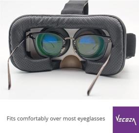 img 1 attached to 👓 VECOZA 3D VR очки для мобильных игр и видео и фильмов - Виртуальная реальность гарнитура с Bluetooth-пультом для iPhone/Android (белые) - Совместима с iPhone, Samsung, LC и другими (3.5-6 дюймов)