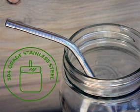 img 2 attached to 🥤 Reusable Stainless Steel Straws for Mason Jars - Combo Pack (6 Pack + Cleaning Brush + Cloth Bag)