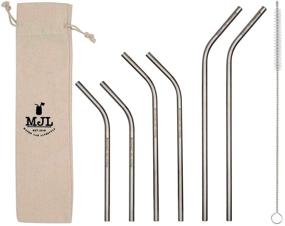 img 4 attached to 🥤 Reusable Stainless Steel Straws for Mason Jars - Combo Pack (6 Pack + Cleaning Brush + Cloth Bag)