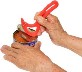 img 4 attached to Home-X Safe Ring Pull Can Opener - Nail and Arthritis-Friendly Red Can Opener