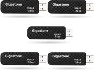 💪 gigastone v30 32gb usb2.0 flash drive 5-pack: capless retractable design with carbon fiber style - reliable performance and durable storage solution logo