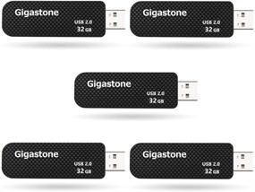 img 4 attached to 💪 Gigastone V30 32GB USB2.0 Flash Drive 5-Pack: Capless Retractable Design with Carbon Fiber Style - Reliable Performance and Durable Storage Solution