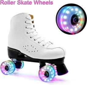 img 1 attached to 🛼 Sretanj 4 Pack 82A Outdoor Roller Skate Wheels – Luminous Double-Row Skating and Skateboard Wheels with Bearings, 58mm x 32mm Size, Ideal Skateboard Accessories