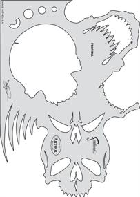 img 1 attached to 💀 Artool Freehand Airbrush Templates: Master the Art of Skull Design with Frontal White