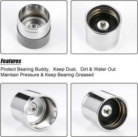 img 2 attached to 🚤 CZC AUTO 1.98 Inch Wheel Bearing Buddy: Trailer Boat Bearing Protectors with Protective Bras, Chromed (Pair)