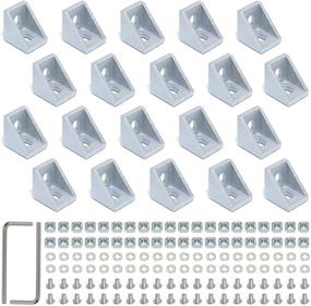 img 4 attached to Aluminium Profile Connecting 🔧 Bracket Set - Pack of 20