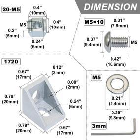 img 3 attached to Aluminium Profile Connecting 🔧 Bracket Set - Pack of 20