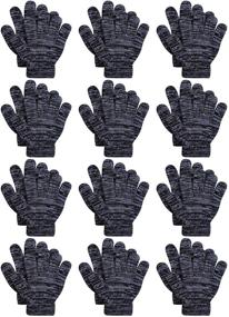 img 4 attached to ❄️ Winter Warmth for Boys: Coobey Pairs Gloves - Stretchy Accessories to Brave the Cold Weather