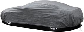 img 1 attached to 🚗 OxGord Car Cover - 1 Layer Rain, Dust, Sand Exterior Protector - Mustang/Camry Compatible - Ready-Fit Semi-Glove Fit - Gray - Up to 204 Inches