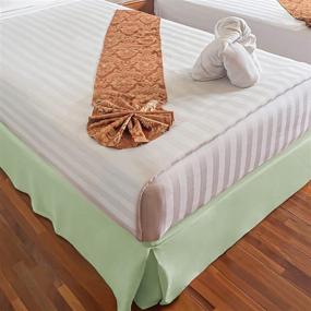 img 2 attached to 🛏️ SUPERIOR King Bed Skirt, 15" Drop, Wrinkle Free Microfiber Dust Ruffle in Mint - Ultimate Elegance and Convenience