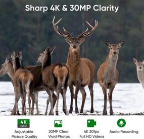 img 2 attached to Advanced 4K 30MP WiFi Trail Camera: Control via Bluetooth APP, No Glow Night Vision, Wide 120° PIR, IP66 Waterproof, 2.4” LCD Screen - Perfect for Wildlife Monitoring